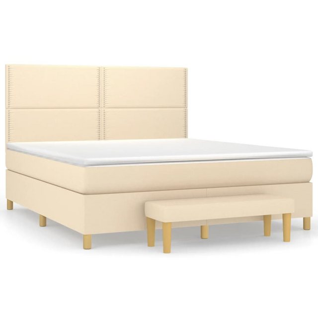 vidaXL Boxspringbett Boxspringbett mit Matratze und Fusshocker Stoff (180 x günstig online kaufen