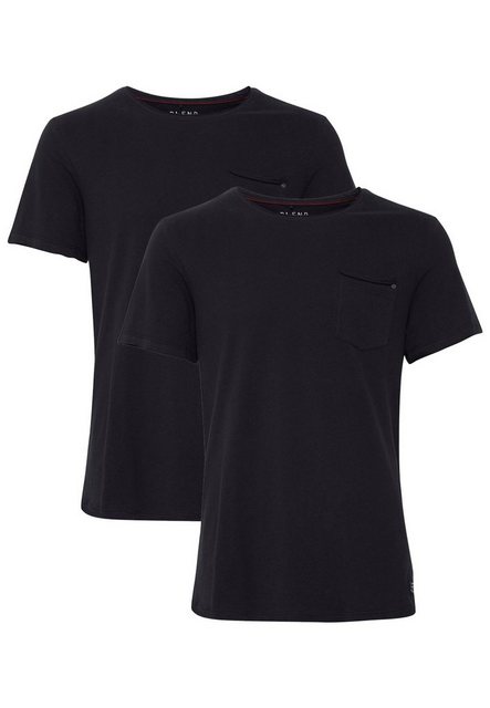 Blend T-Shirt Einfarbiges Rundhals T-Shirt 2er Stück Set BHNOEL (1-tlg) 403 günstig online kaufen