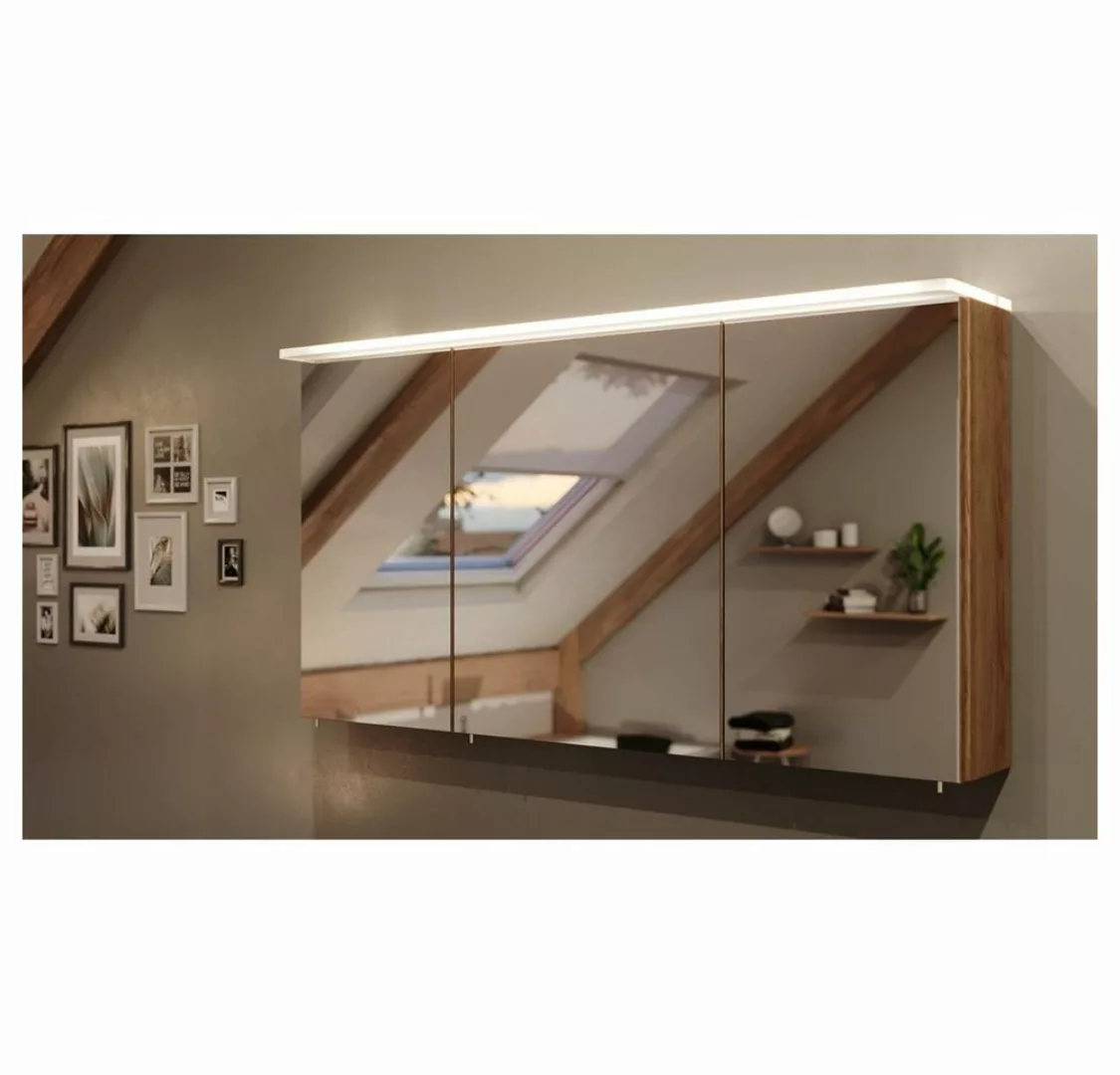 Lomadox Spiegelschrank 120cm NEWLAND-02 inkl. LED-Acryllampe, Eiche hell Nb günstig online kaufen