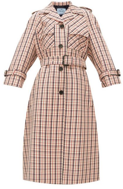 PRADA Trenchcoat Checked Tattersall Parka Schurwolle L Aus feinster Schurwo günstig online kaufen