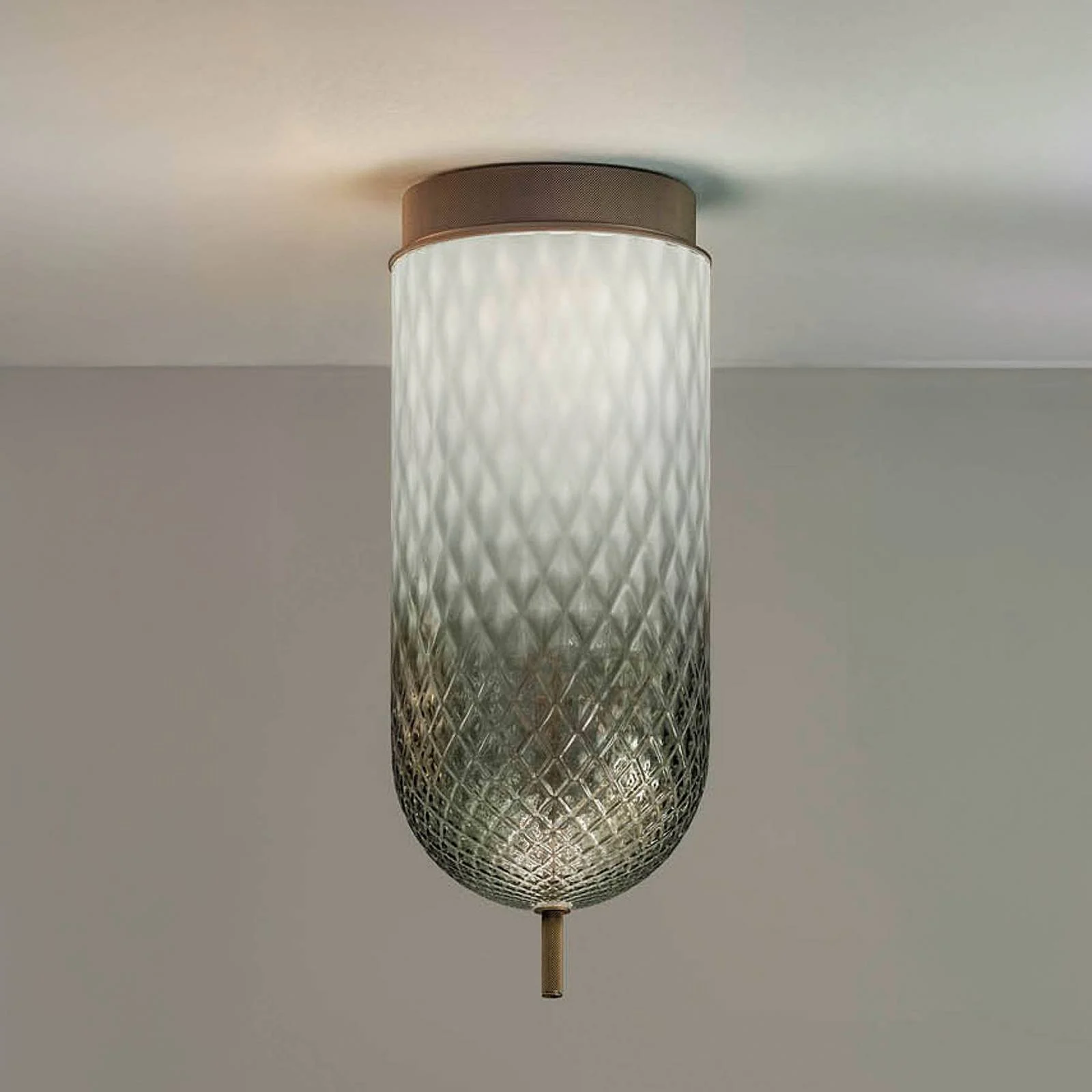 OLEV LED-Deckenlampe Curuba, braun, Glas, Höhe 40 cm 2.700 K günstig online kaufen