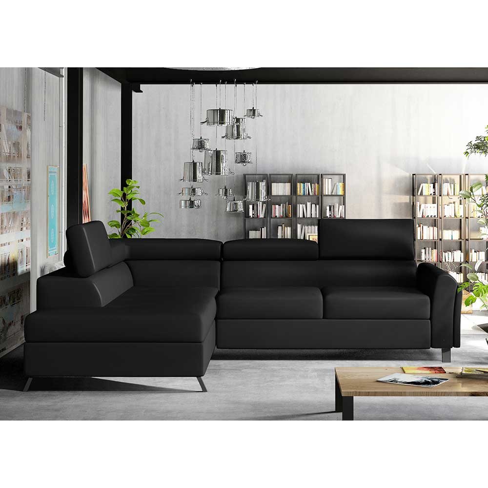 Ecksofa Sofaecke aus Kunstleder mit Schlaffunktion günstig online kaufen