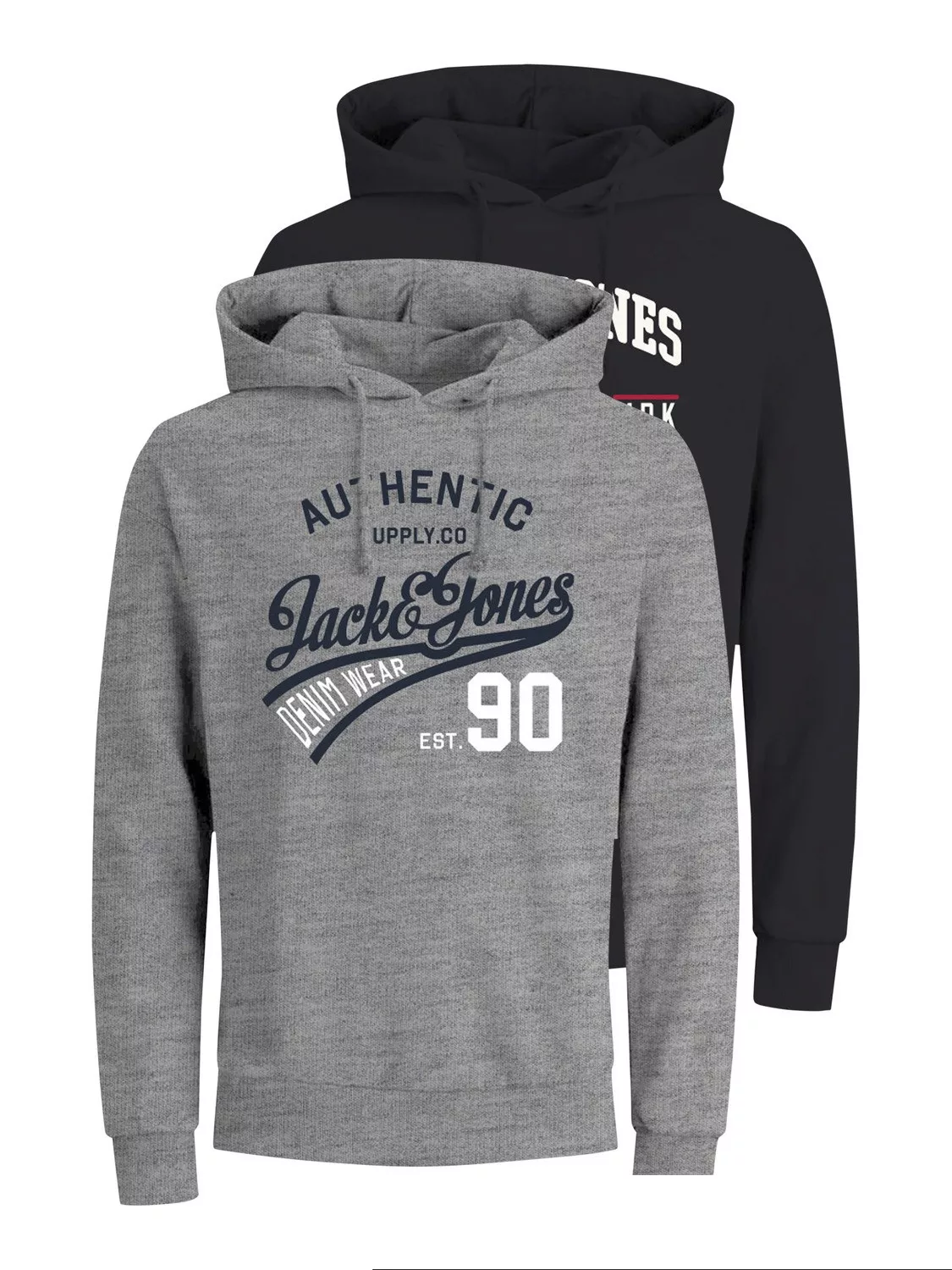 Jack & Jones Herren Hoodie Kapuzenpullover JJETHAN - 2er Pack - Regular Fit günstig online kaufen