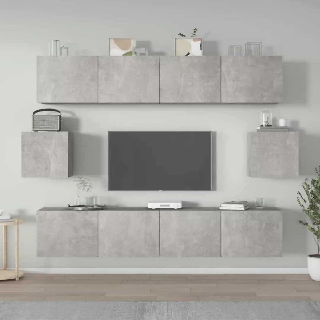 Vidaxl 6-tlg. Tv-schrank-set Betongrau Holzwerkstoff günstig online kaufen