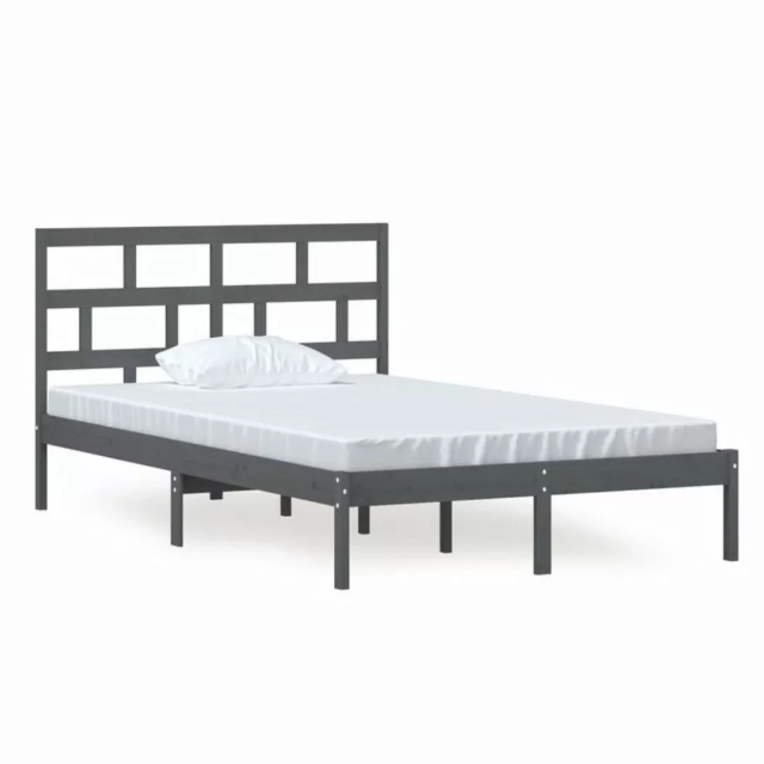 furnicato Bett Massivholzbett Grau Kiefer 120x200 cm günstig online kaufen