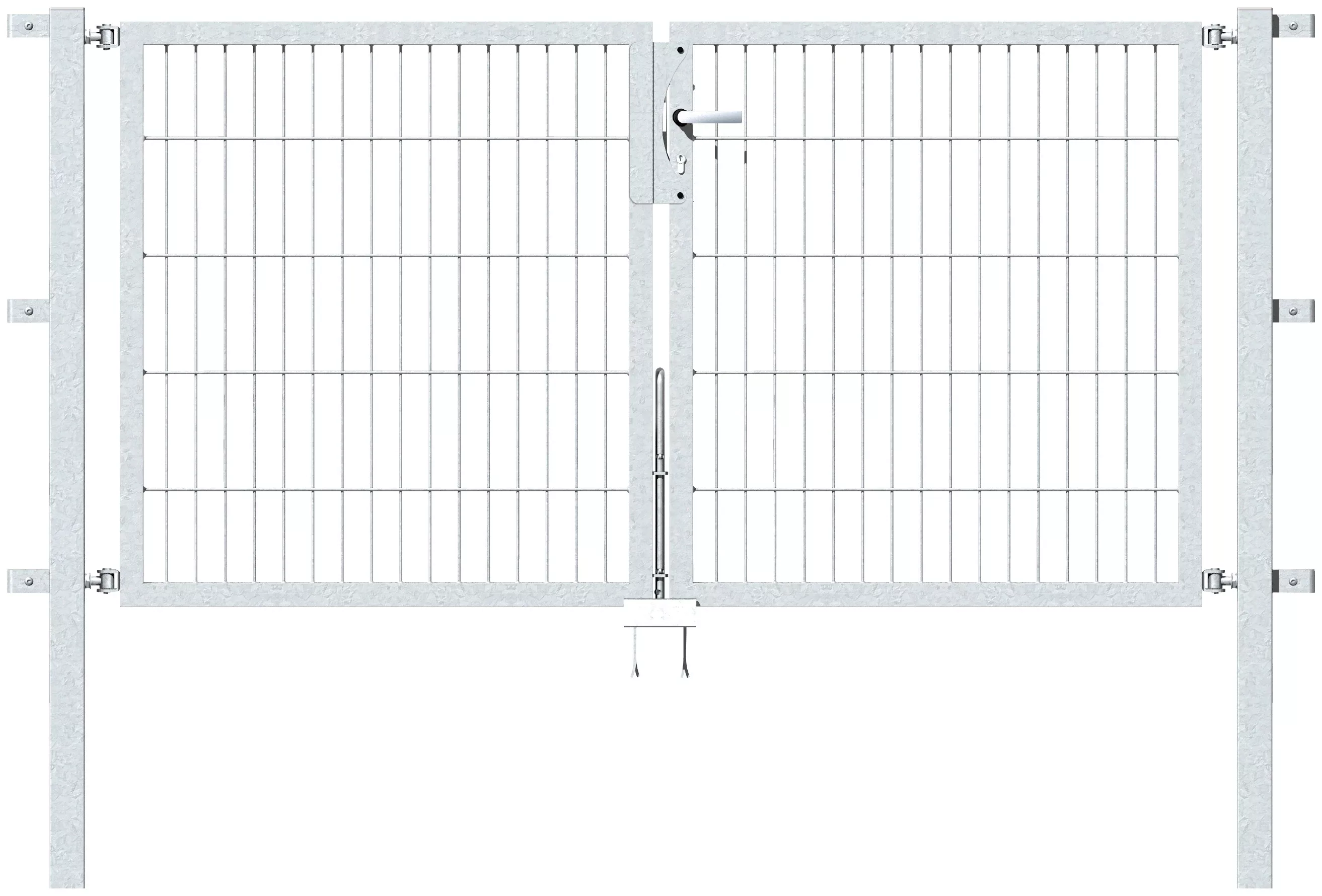 Metallzaun Doppeltor für Doppelstabmatte verzinkt z. Einbeton. 100 cm x 200 günstig online kaufen