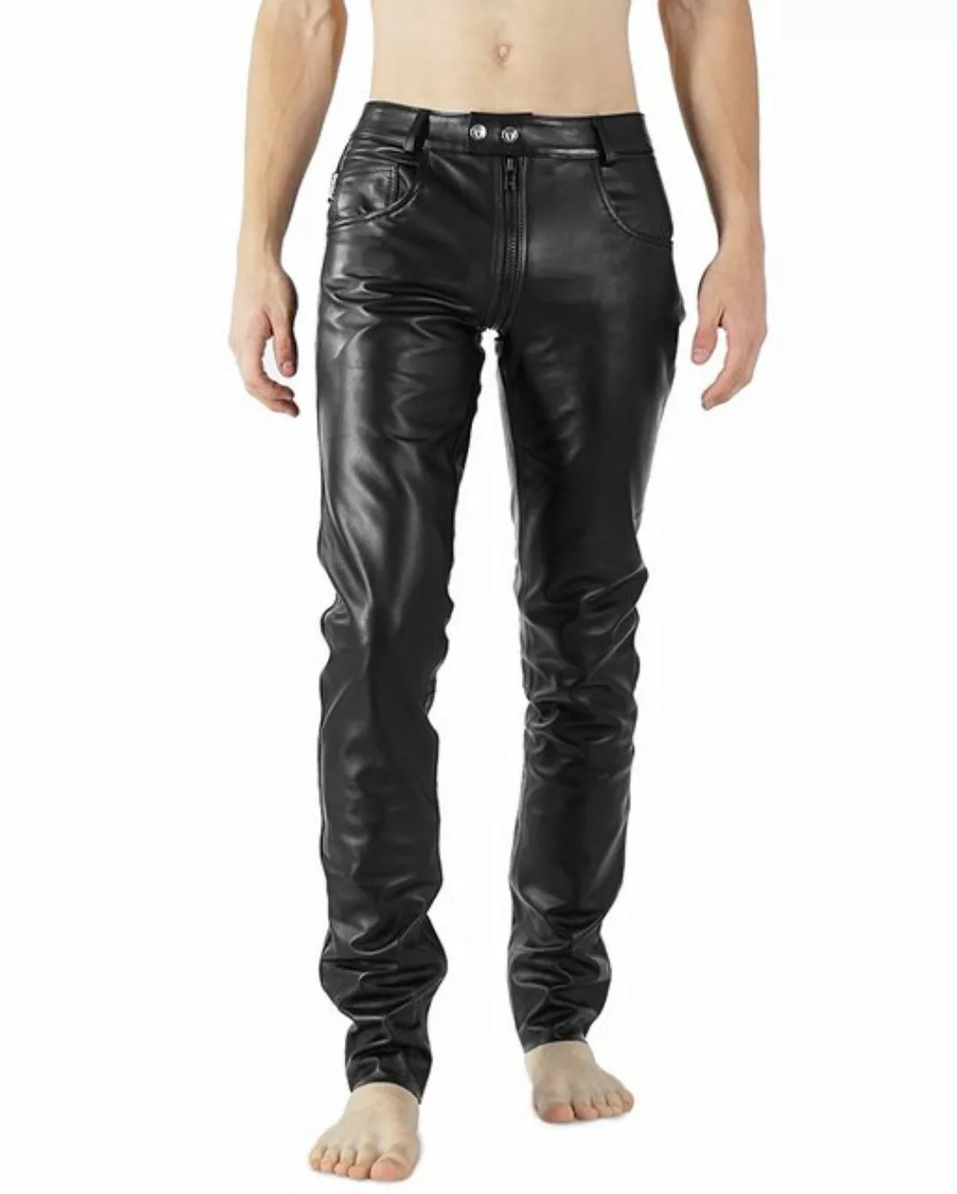 BOCKLE Lederhose Bockle® GAY-ZIP® Rim Leather Pants Lederhose Gay Lederjean günstig online kaufen