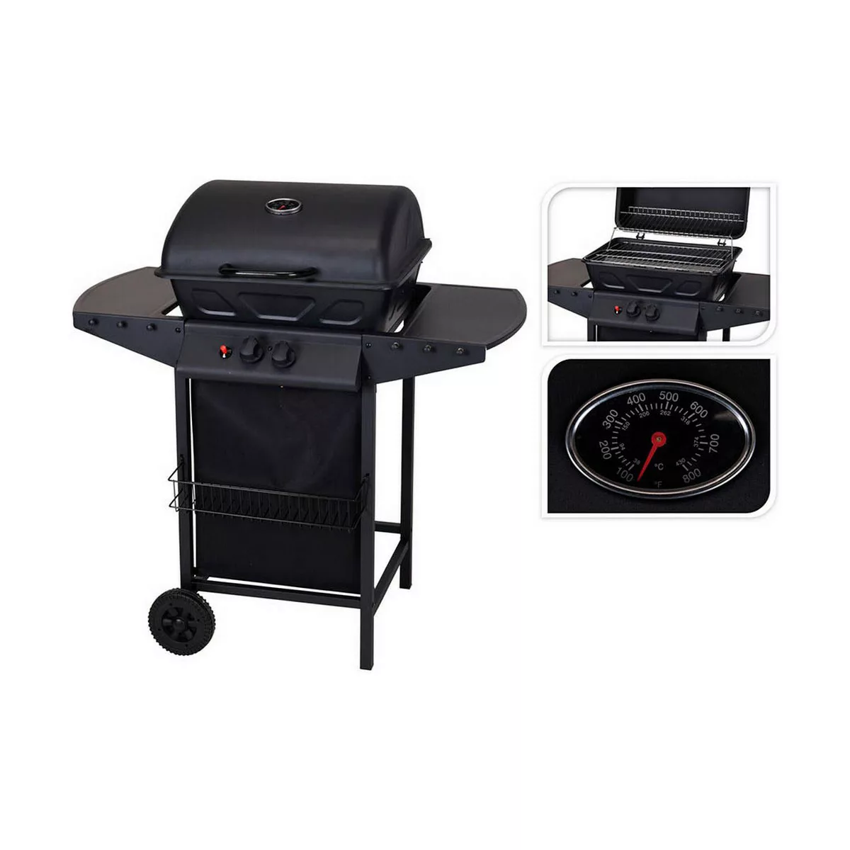 Gasgrill Schwarz (100 X 55 X 97 Cm) günstig online kaufen