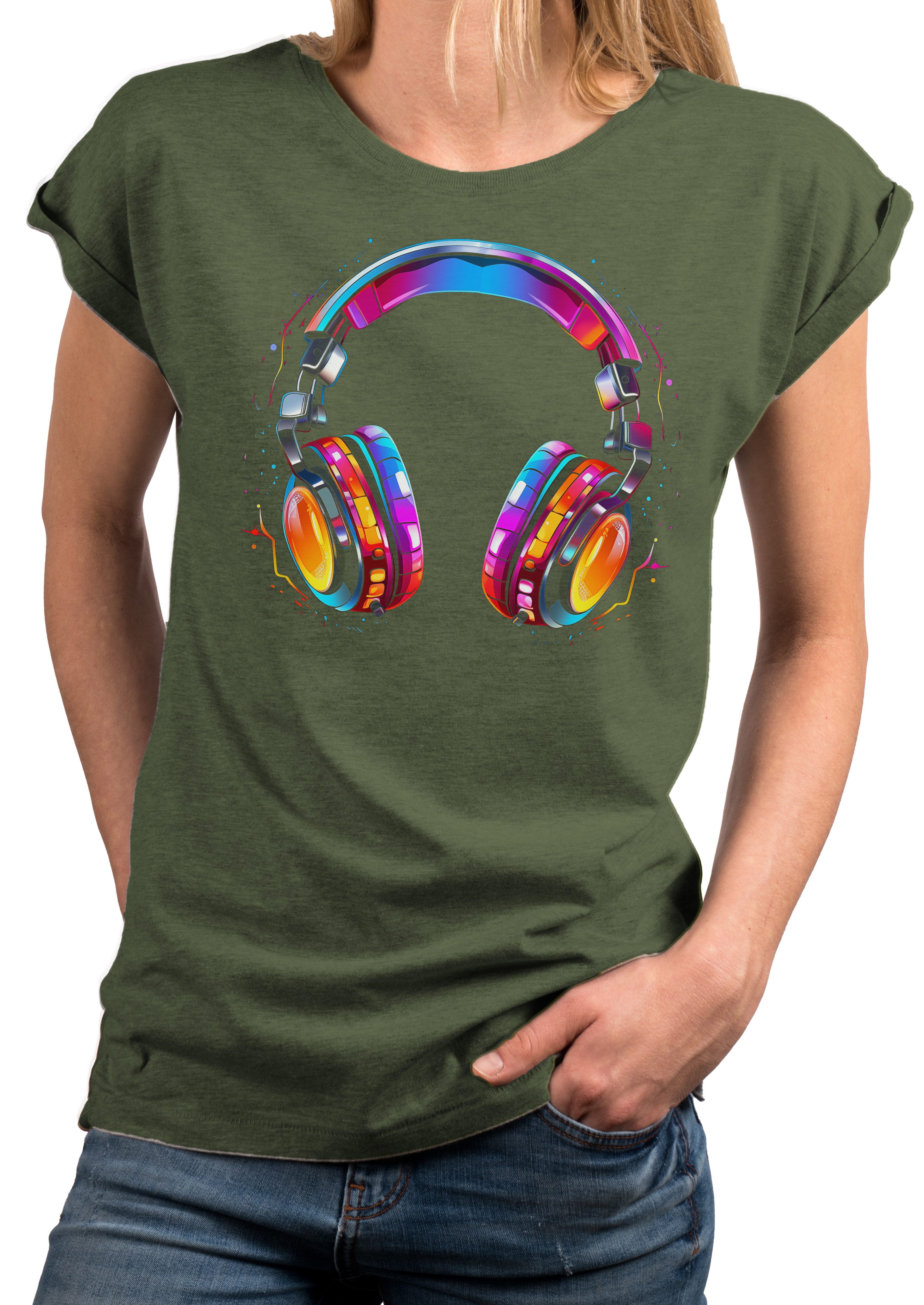 MAKAYA Print-Shirt Damen Gitarrenmotiv Gitarre Festival günstig online kaufen