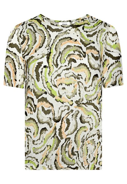 elanza T-Shirt Shirt Slub Print - 12/green-brown (1-tlg) günstig online kaufen