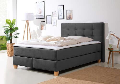 Home affaire Boxspringbett "Moulay", inkl. Topper, in Überlänge 220 cm, 3 H günstig online kaufen