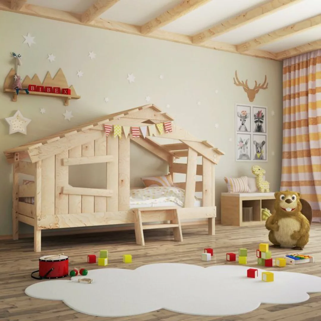 bibex Kinderbett APART CHALET Kinderbett, Jugendbett, Spielbett, naturbelas günstig online kaufen