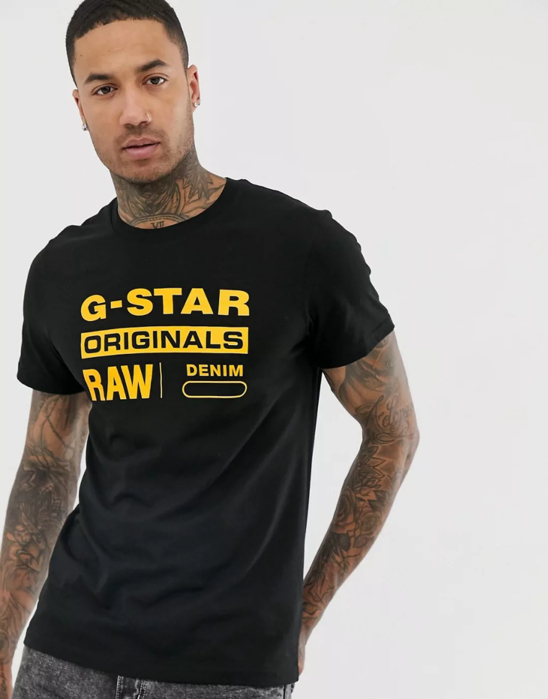 G-star Graphic 8 Gerippter Kragen 2XL Dark Black günstig online kaufen