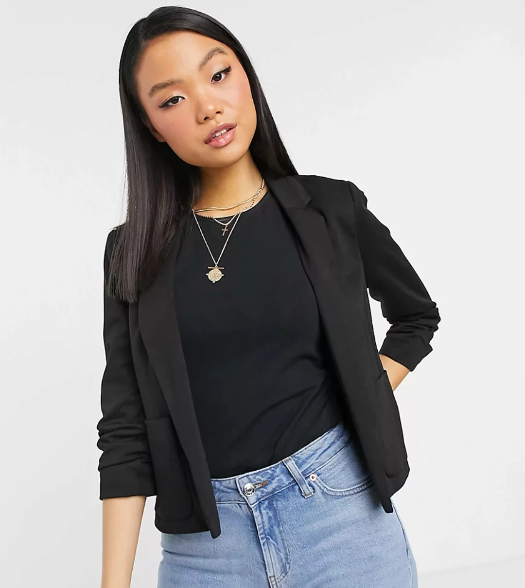 Miss Selfridge Petite – Ponte-Blazer in Schwarz günstig online kaufen