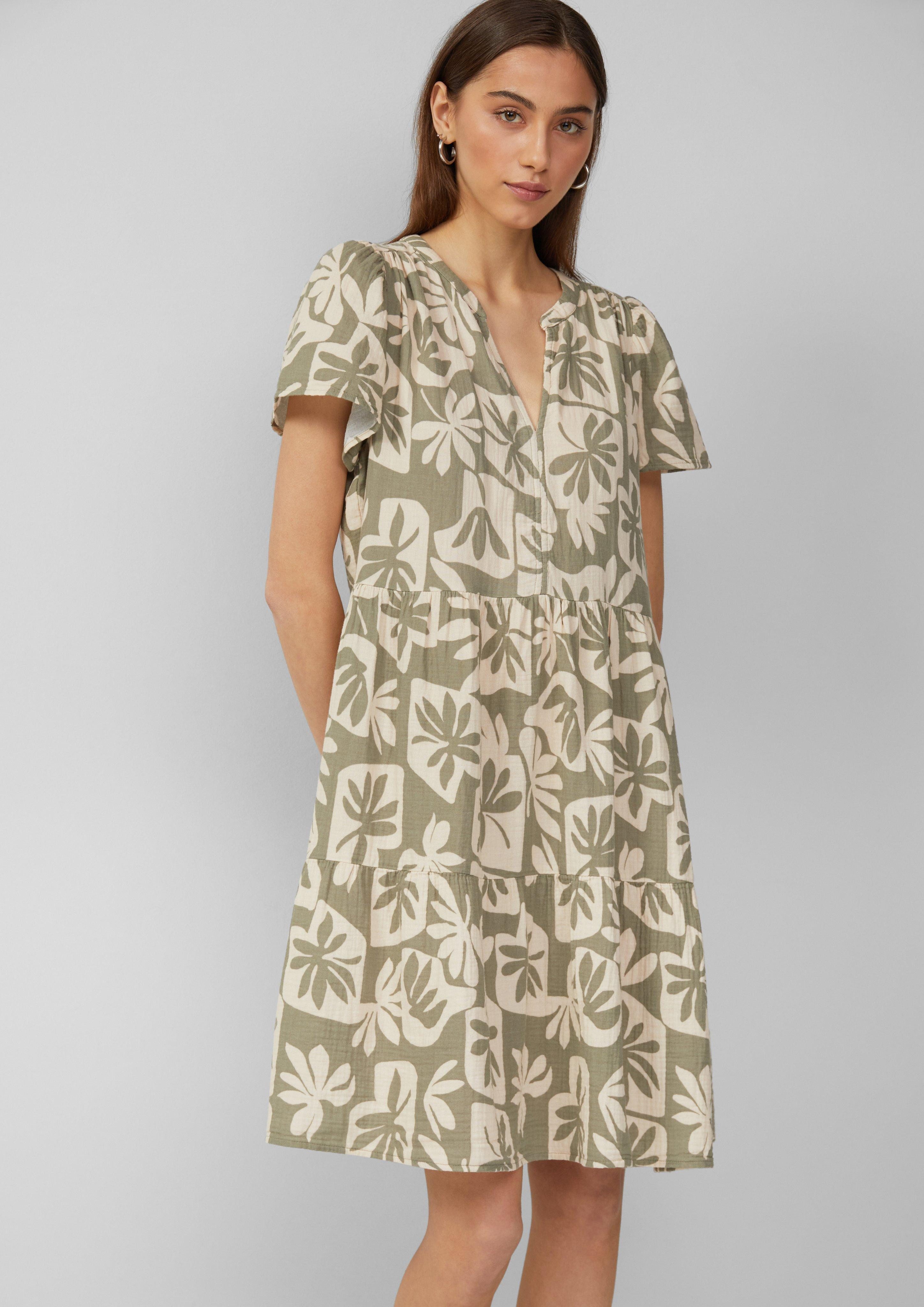 QS Volantkleid Sommerkleid aus reiner Baumwolle, günstig online kaufen