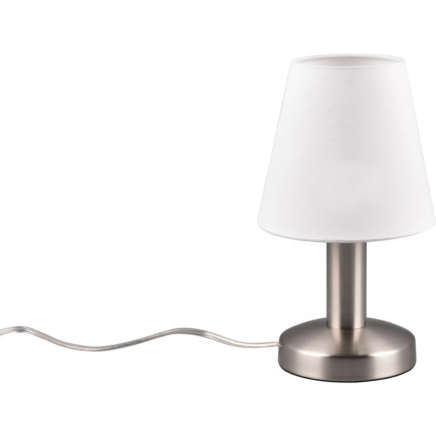 Trio Nachttischlampe Mats II Nickel Matt-Weiß Ø 14 cm x 24 cm günstig online kaufen