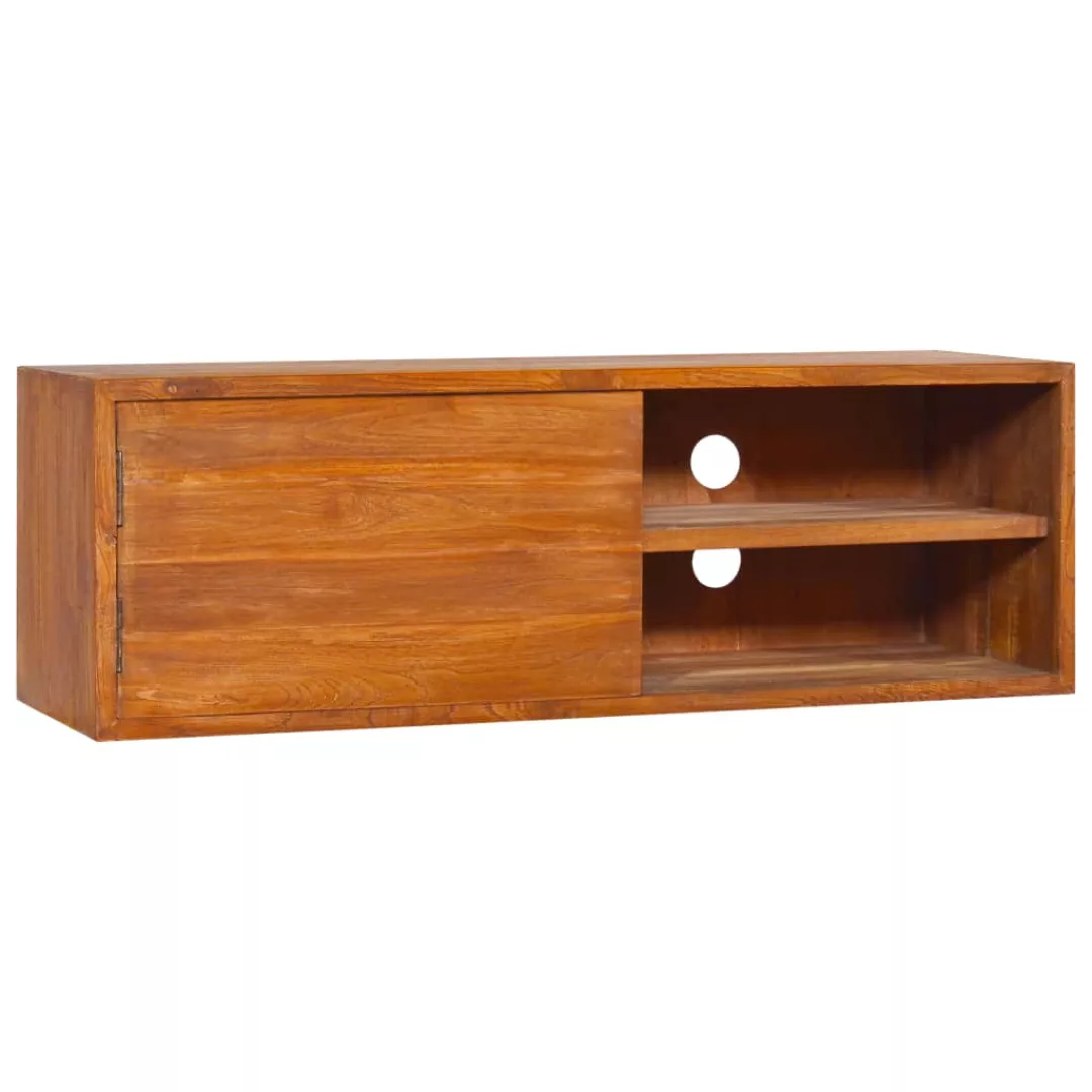 Wand-tv-schrank 90x30x30 Cm Teak Massivholz günstig online kaufen