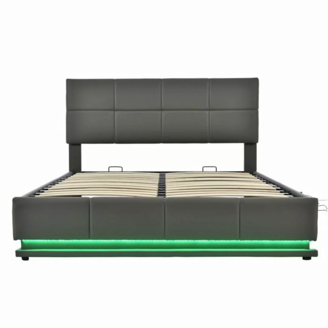 Gotagee Polsterbett Doppelbett 160x200cm LED Bett mit Stauraum FunktionsBet günstig online kaufen