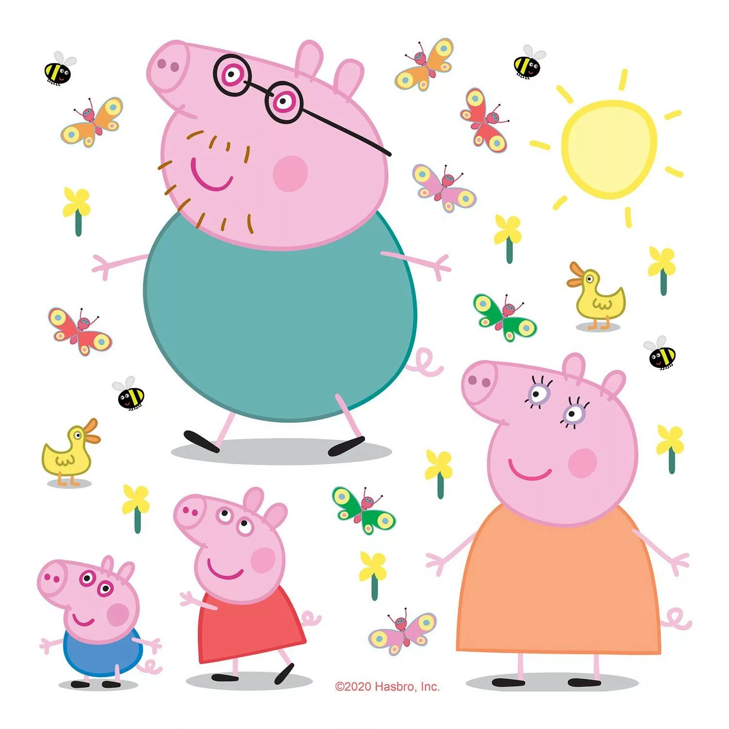 Sanders & Sanders Wandtattoo Peppa Wutz Multicolor 30 x 30 cm 601337 günstig online kaufen