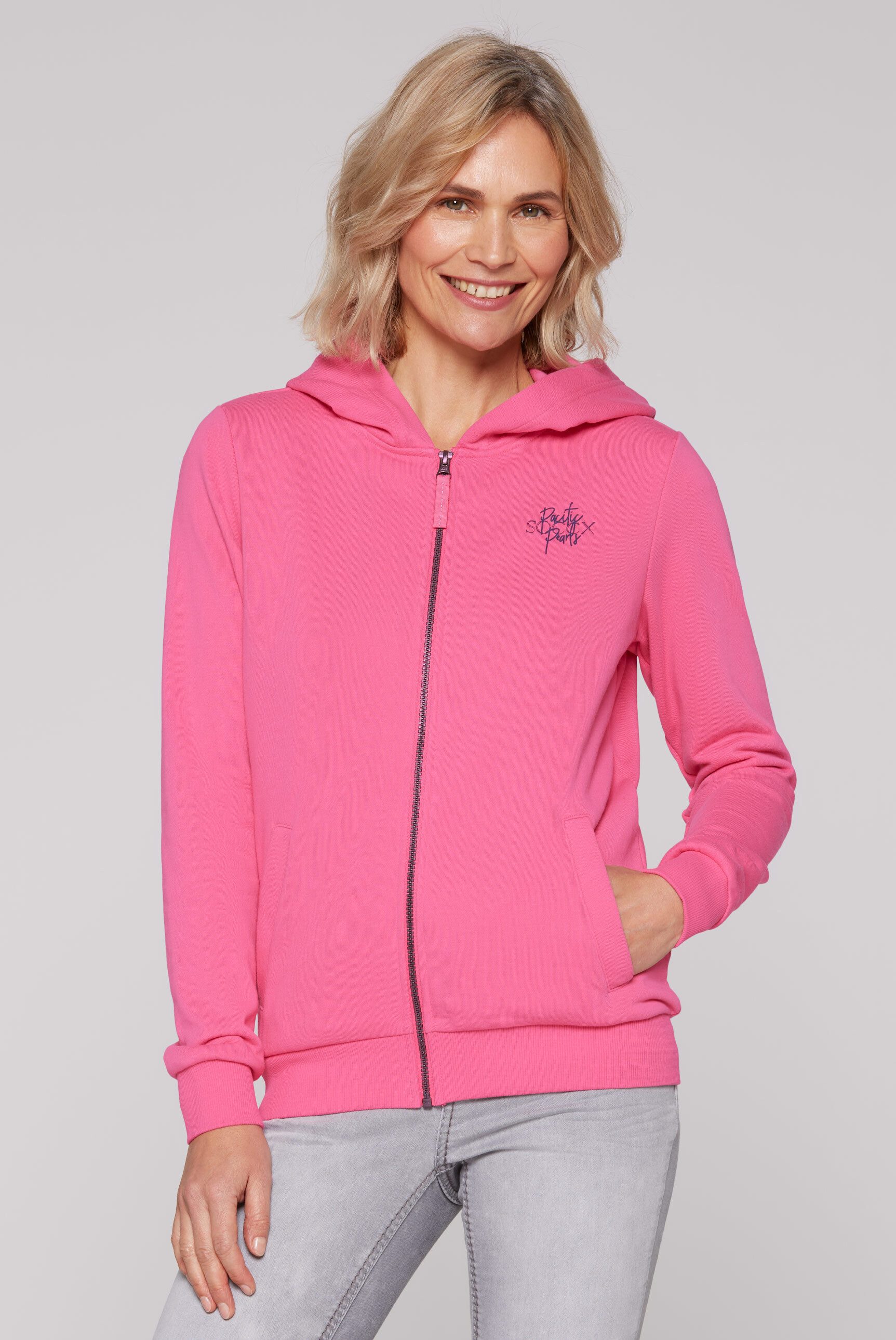 SOCCX Kapuzensweatjacke mit Rücken-Print günstig online kaufen
