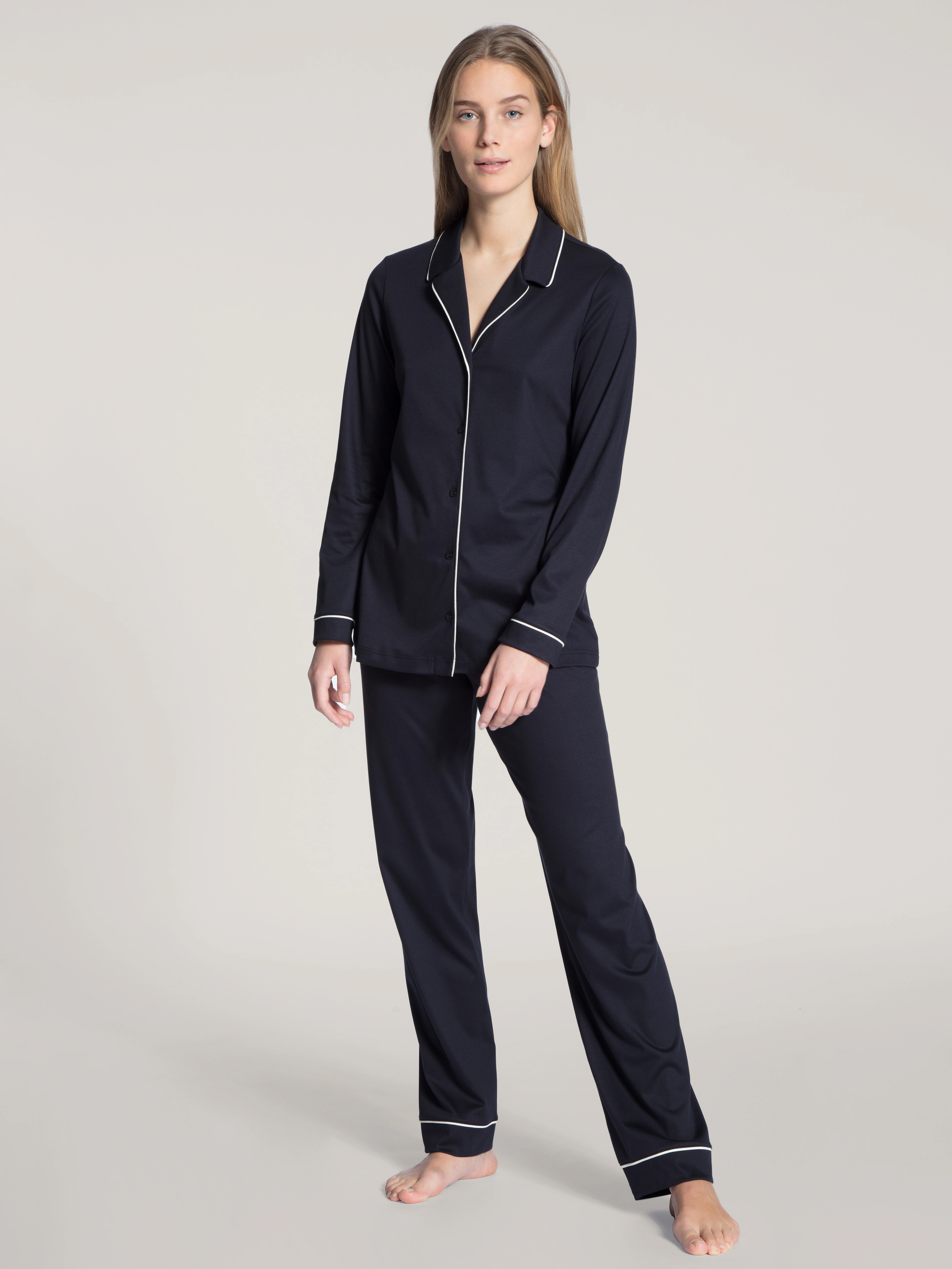 CALIDA Schlafanzug "Night Lovers", (2 tlg.), Knopfleiste, Pure Cotton, Inte günstig online kaufen