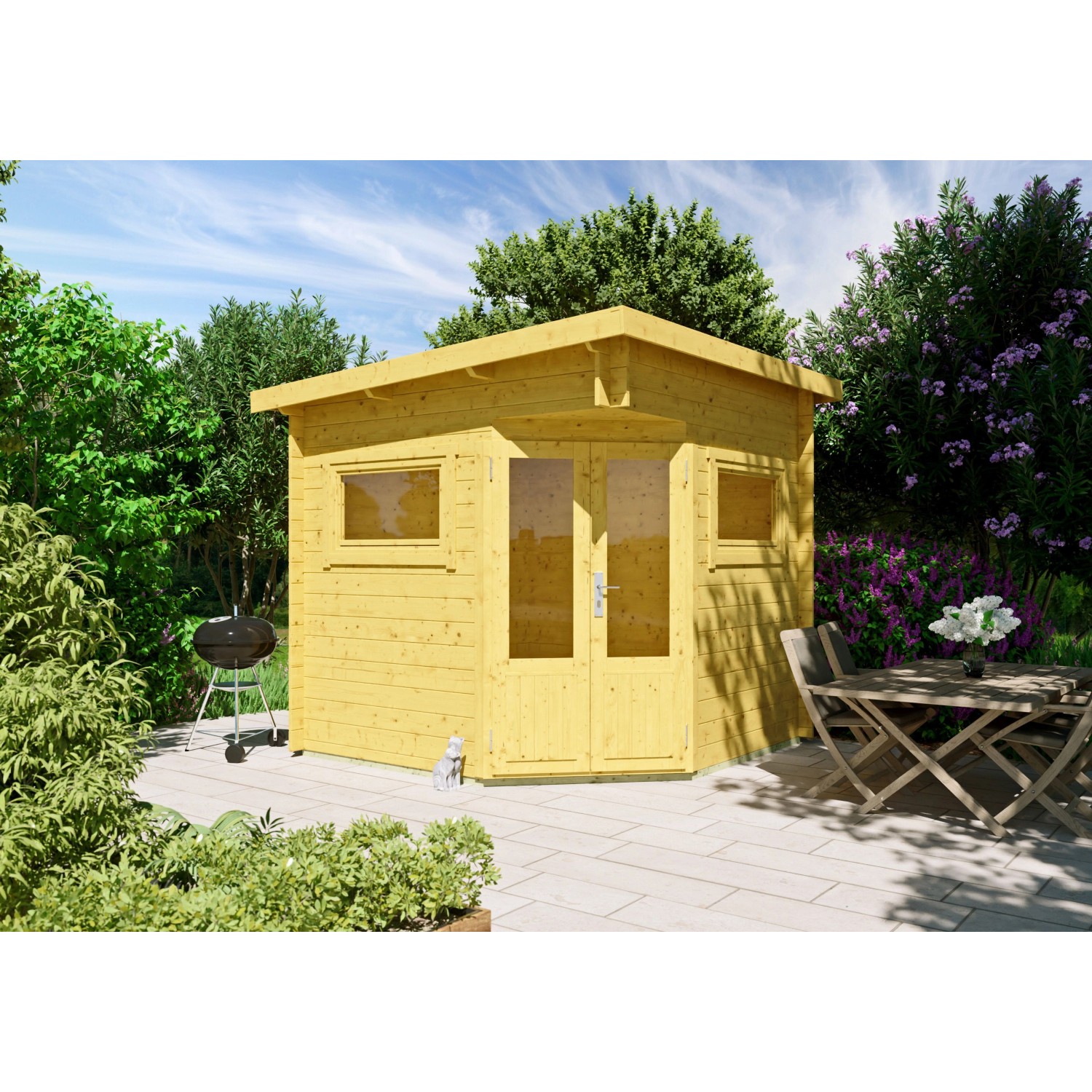 Fjordholz 5-Eck Gartenhaus Modell Leva 2A Kiefer Imprägniert günstig online kaufen