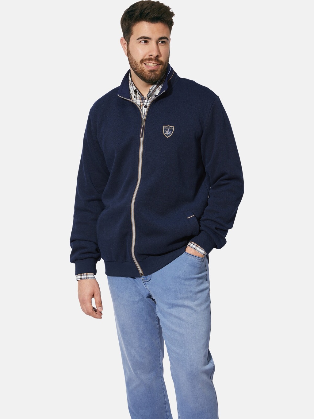 Charles Colby Sweatjacke "Sweatjacke DUKE FITZWILLOW", mit Ellenbogen-Patch günstig online kaufen