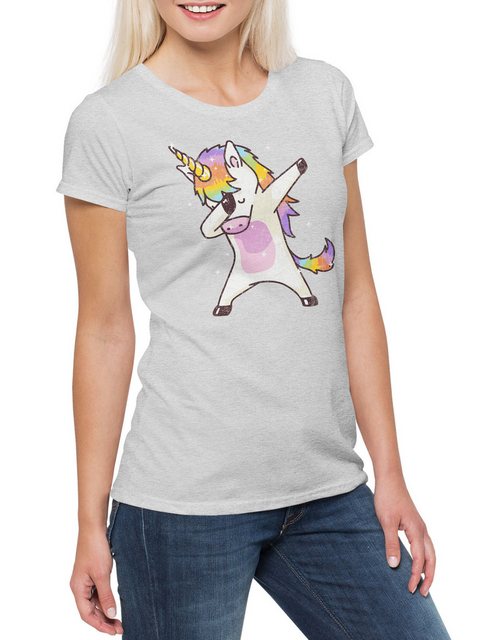 Urban Backwoods Print-Shirt Unicorn Dab I Damen T-Shirt Einhorn Regenbogen günstig online kaufen