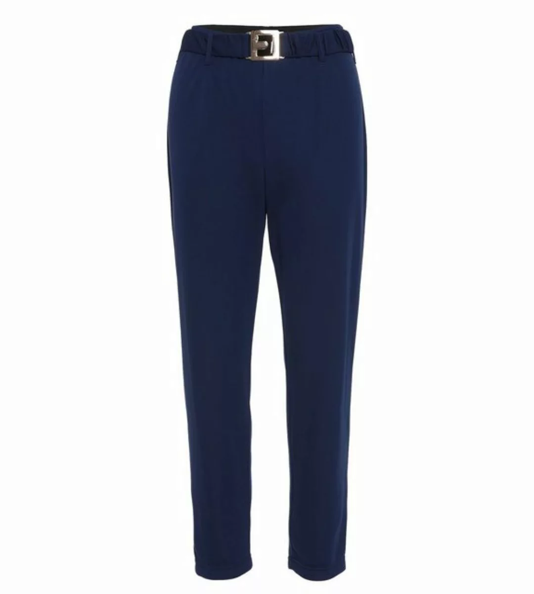 MONACO blue Jerseyhose Stoffhose koerpernah mit Schmuckgürtel günstig online kaufen