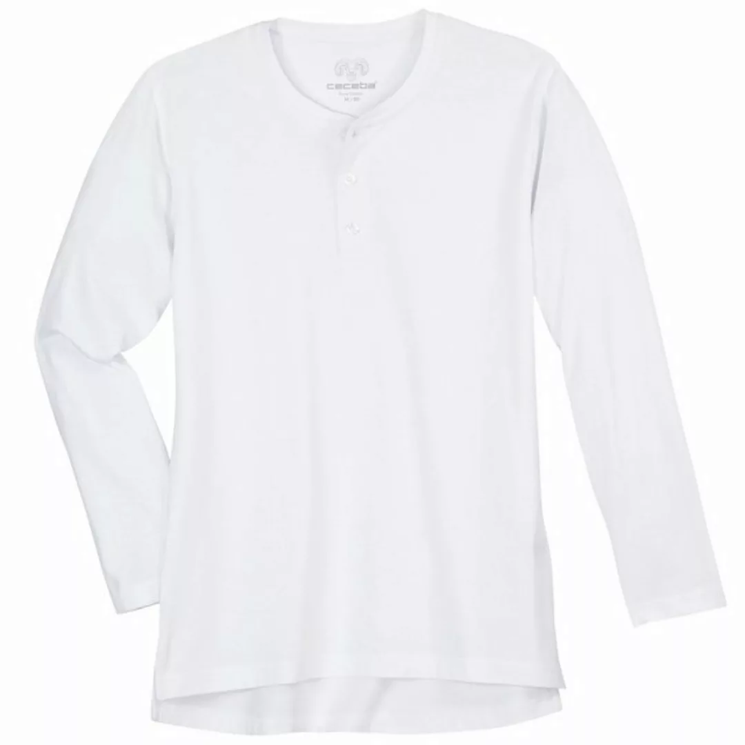 CECEBA Langarmshirt Ceceba Langarmshirt Übergröße weiß Knopfleiste günstig online kaufen