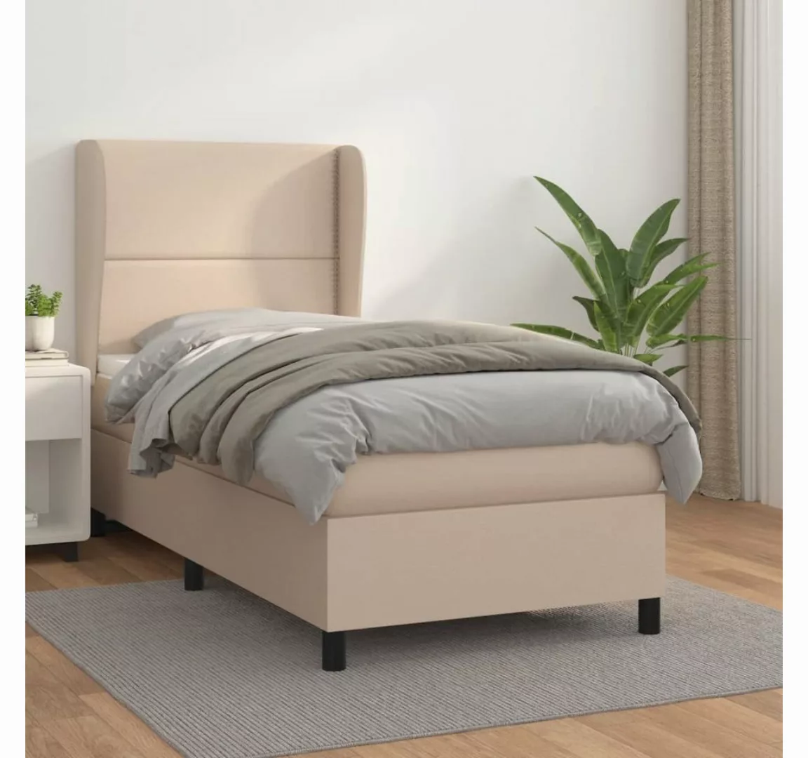 vidaXL Boxspringbett Bett Boxspringbett mit Matratze & Topper Kunstleder ve günstig online kaufen