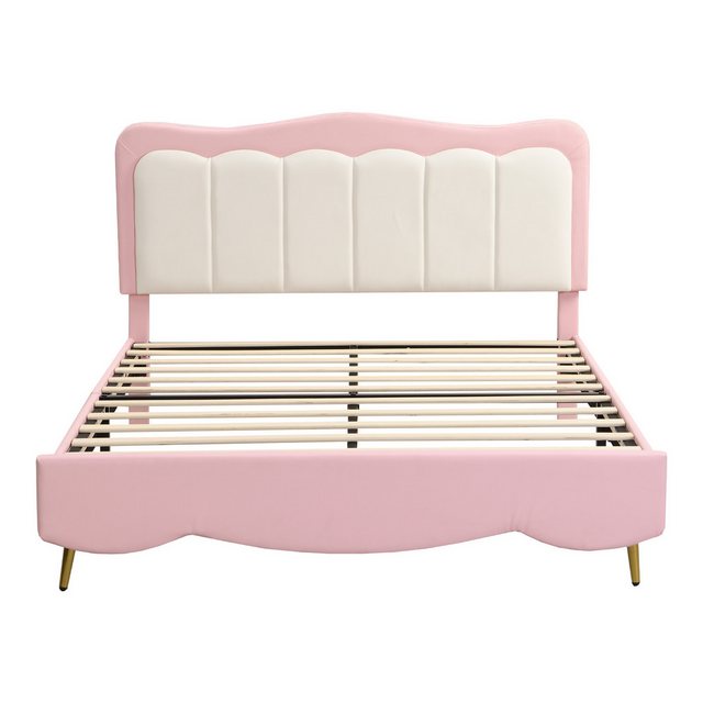 IDEASY Polsterbett Kinderbett, 90*200 cm/ 140 x200 cm, PU-Leder, rosa/blau, günstig online kaufen