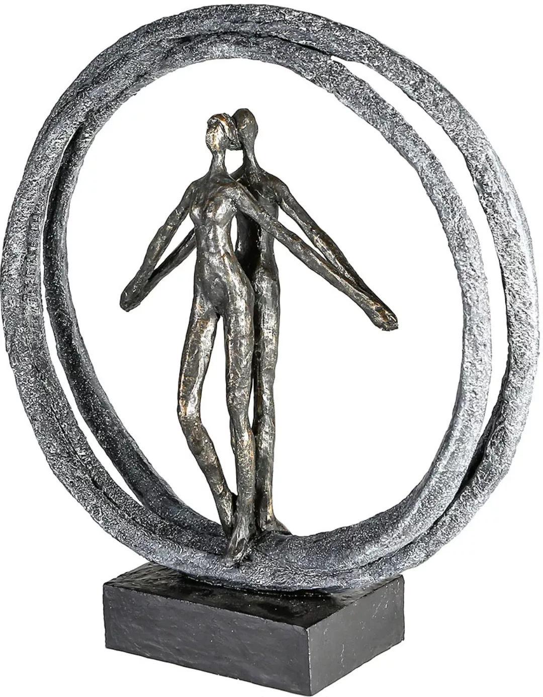 Casablanca by GILDE Skulptur Paar im Ring bronze/silber günstig online kaufen