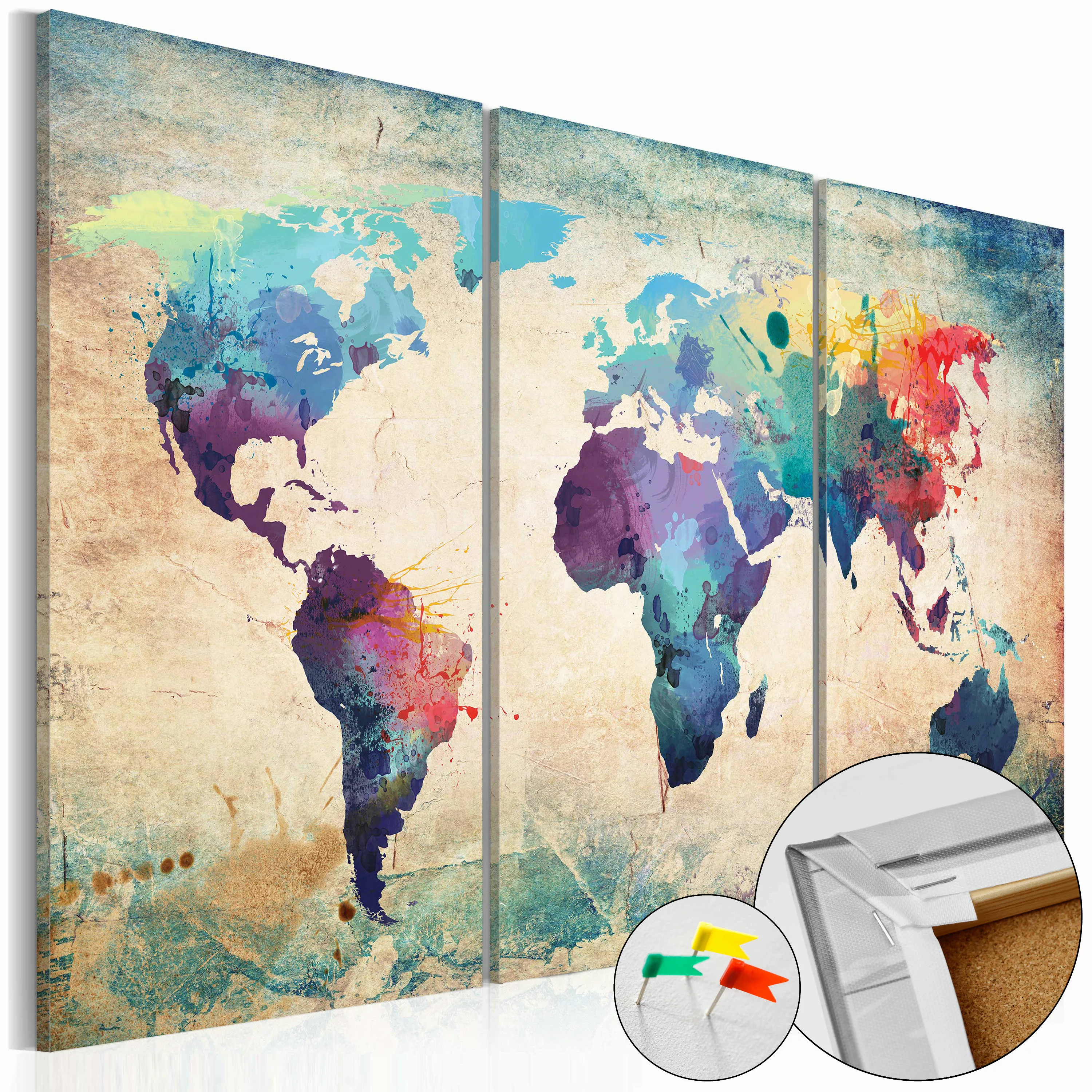 Korkbild - Rainbow Map [cork Map] günstig online kaufen