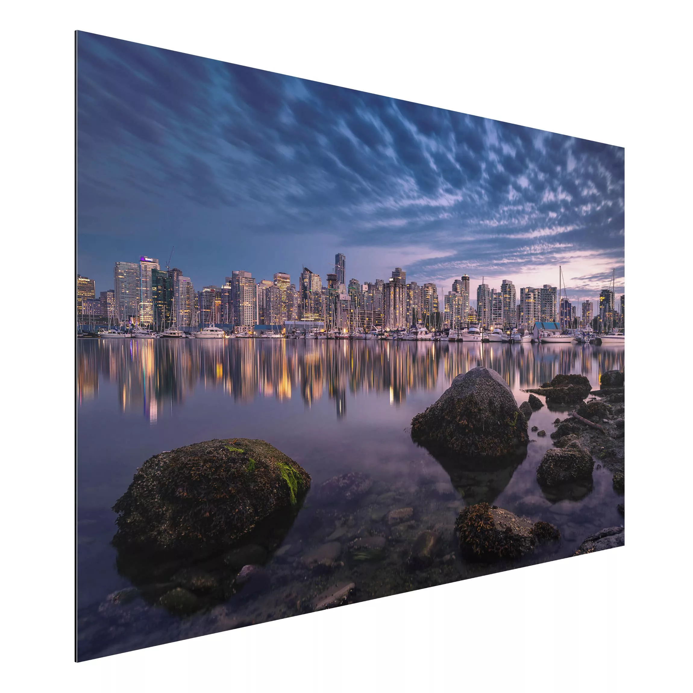 Alu-Dibond Bild Architekur & Skyline - Querformat 3:2 Vancouver im Sonnenun günstig online kaufen