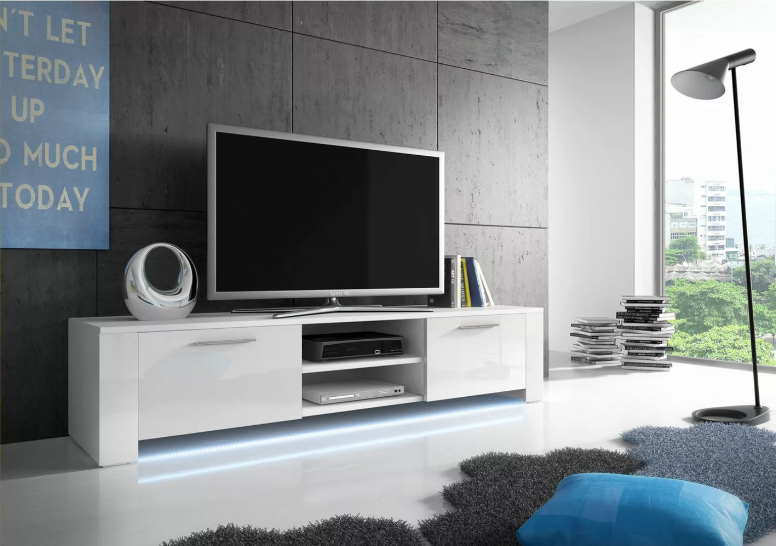 Beautysofa TV-Schrank Modern, stilvoll, TV-Schrank mit Beleuchtung LED TV S günstig online kaufen
