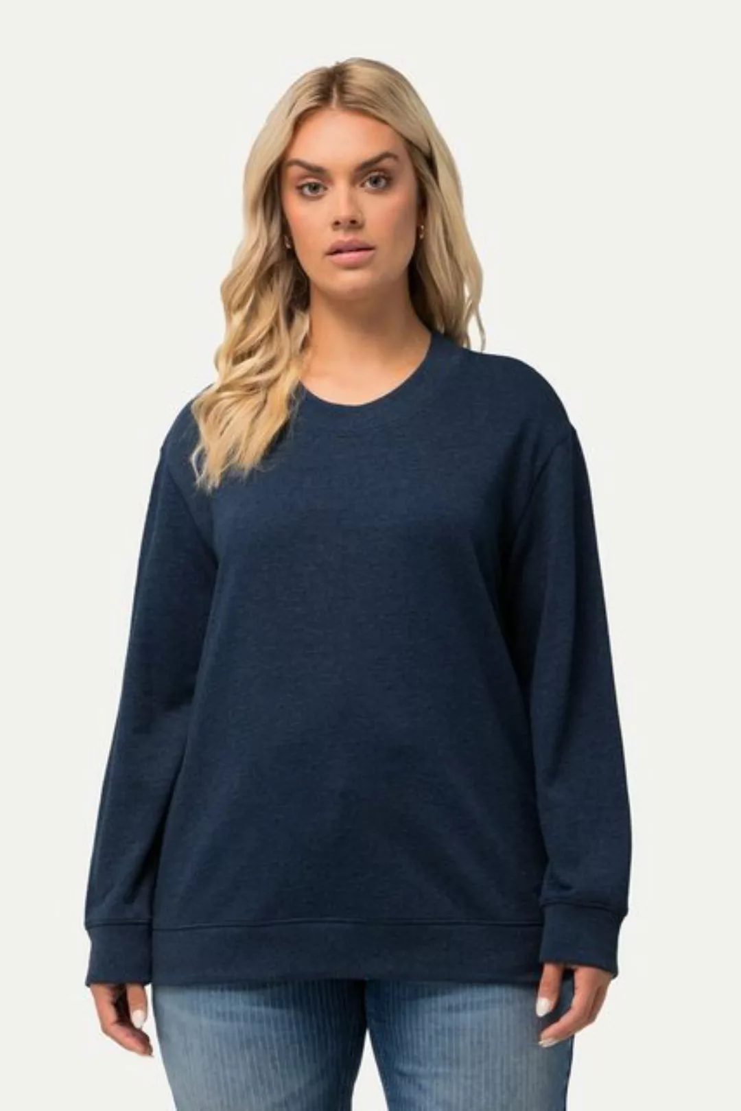 Ulla Popken Sweatshirt Sweatshirt Zipper Oversized Rundhals Langarm günstig online kaufen