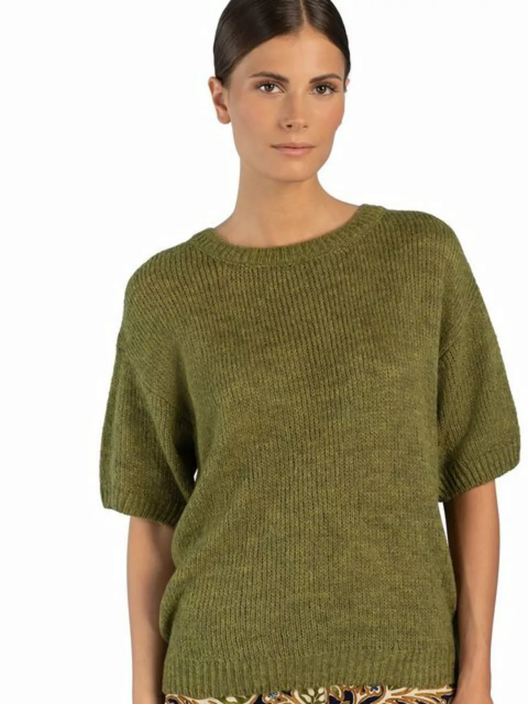 Kurzarm-Pullover, soft moss green günstig online kaufen