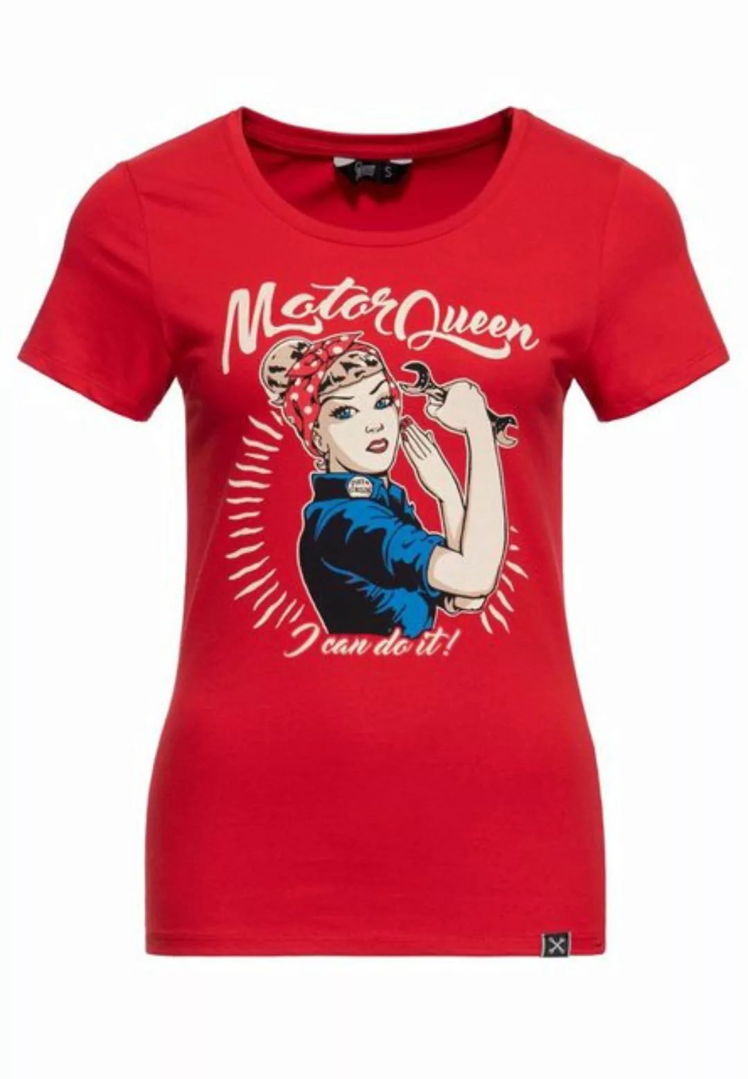 QueenKerosin Kurzarmshirt Motor Queen I can do it Basic T-Shirt günstig online kaufen