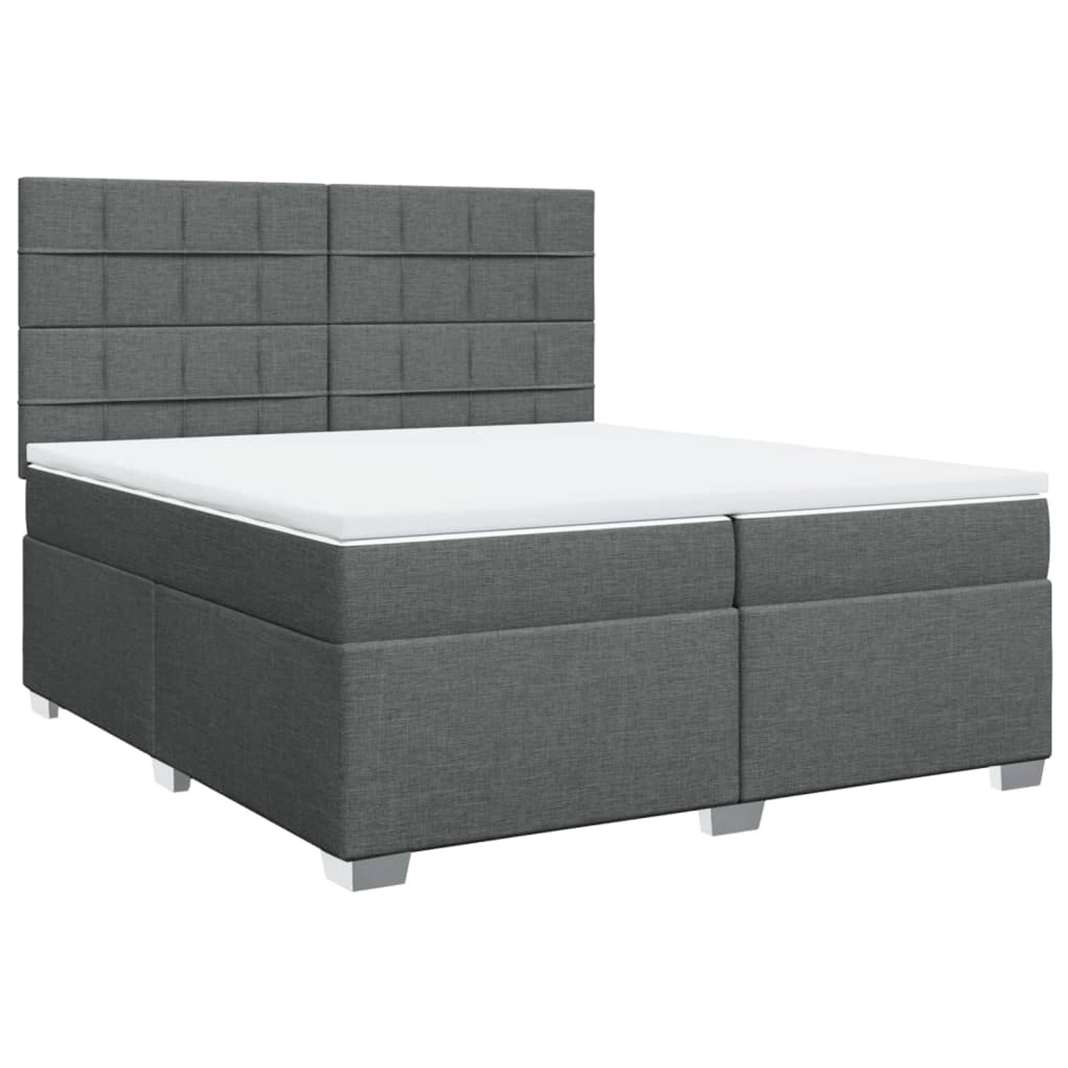 vidaXL Boxspringbett, Boxspringbett mit Matratze Dunkelgrau 200x200 cm Stof günstig online kaufen