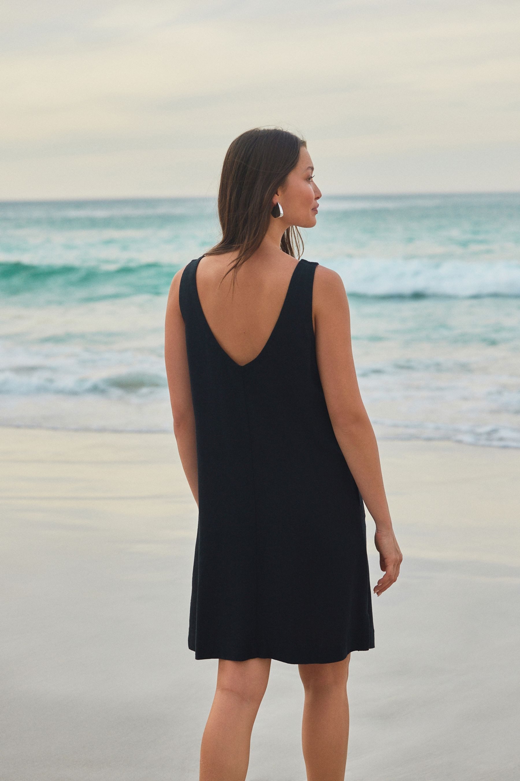 Next A-Linien-Kleid Mini-Etuikleid mit Leinenanteil, Kurzgröße günstig online kaufen