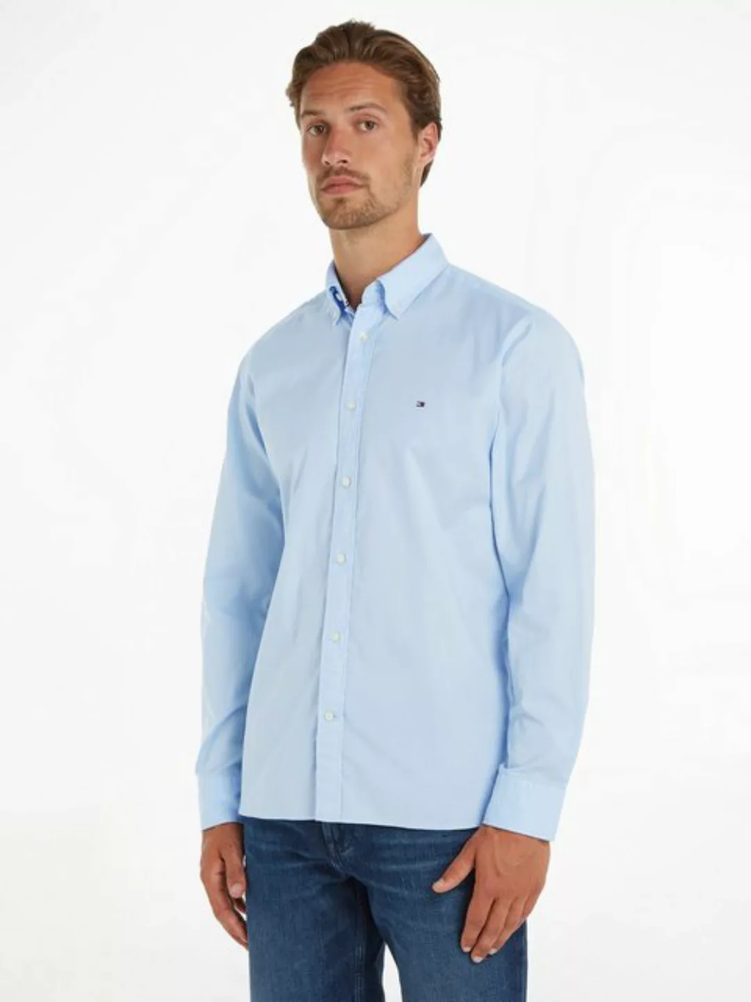 Tommy Hilfiger Langarmhemd FLEX POPLIN RF SHIRT mit Tommy Hilfiger Labelsch günstig online kaufen