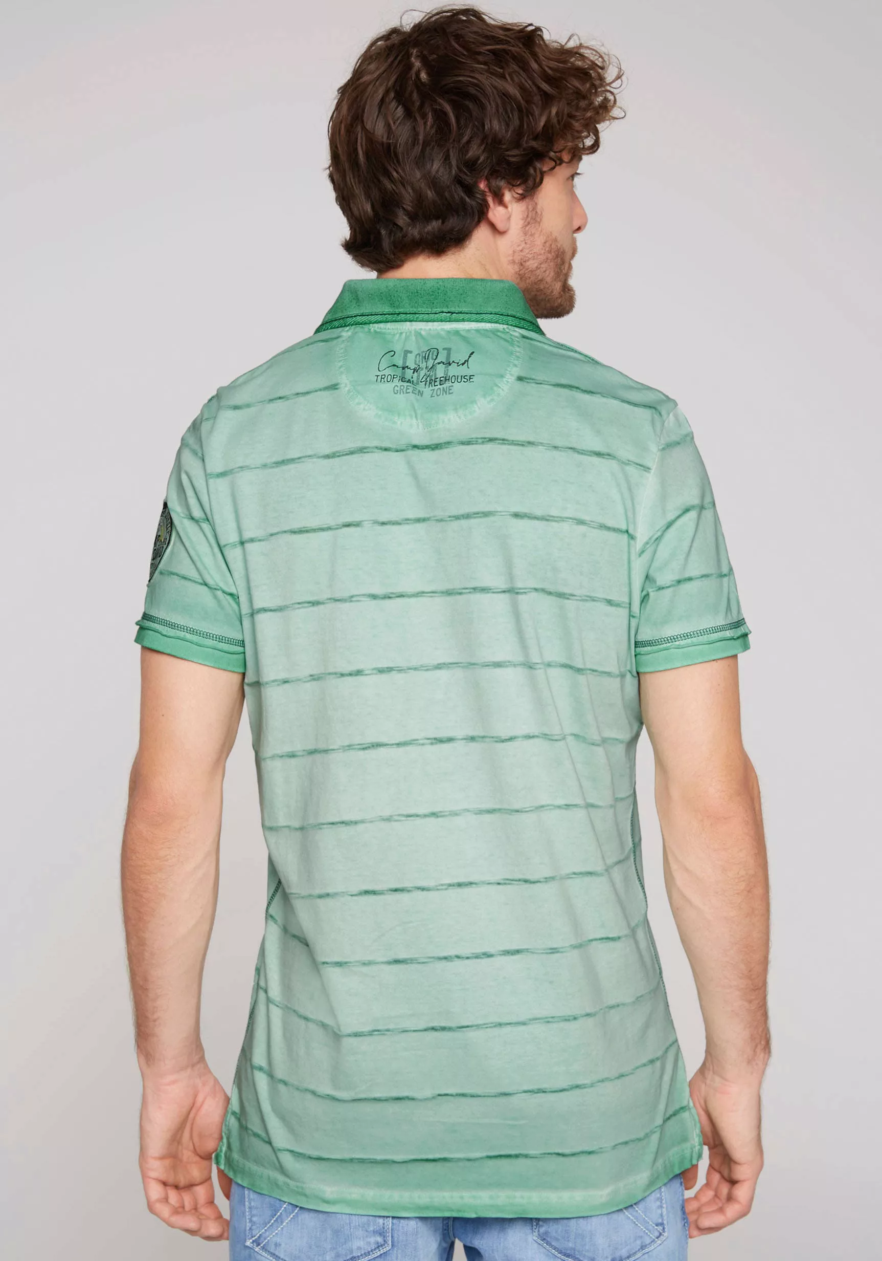CAMP DAVID Poloshirt, mit offenen Kanten auf den Schultern günstig online kaufen