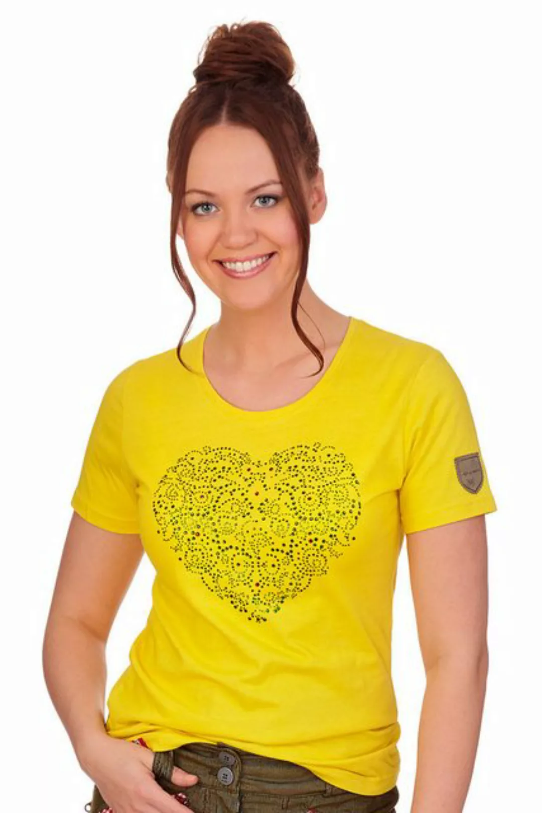 Almgwand Trachtenshirt Trachtenshirt Damen - BRANDNERALM - gelb günstig online kaufen