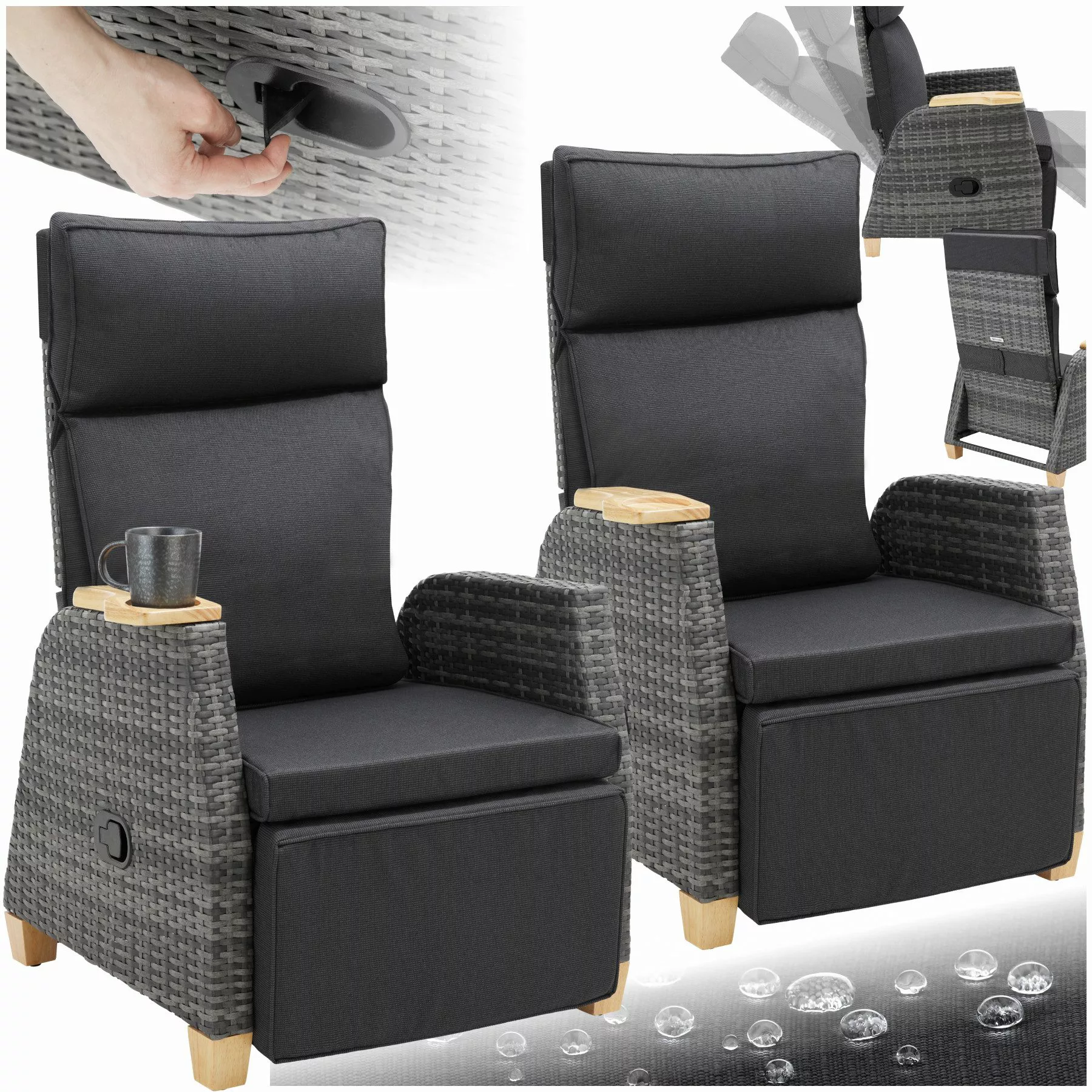 tectake Rattanstuhl Rattansessel (Set, 2 St), günstig online kaufen