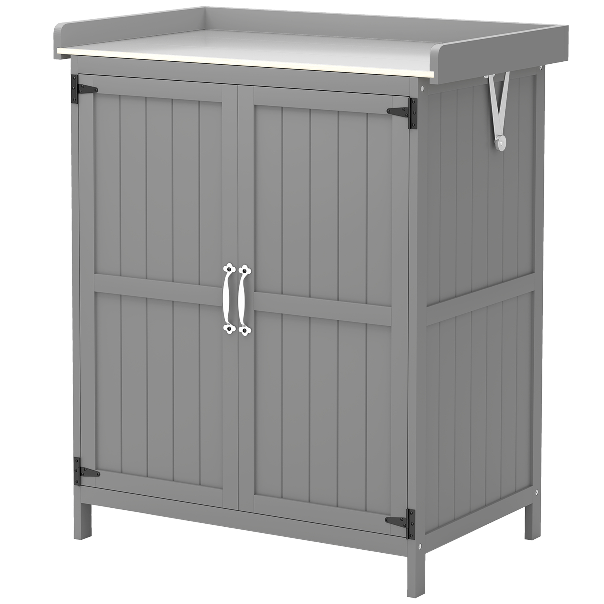 Outsunny Gartenschrank Holz, Geräteschuppen wetterfest 74x43x88cm, Geräteha günstig online kaufen