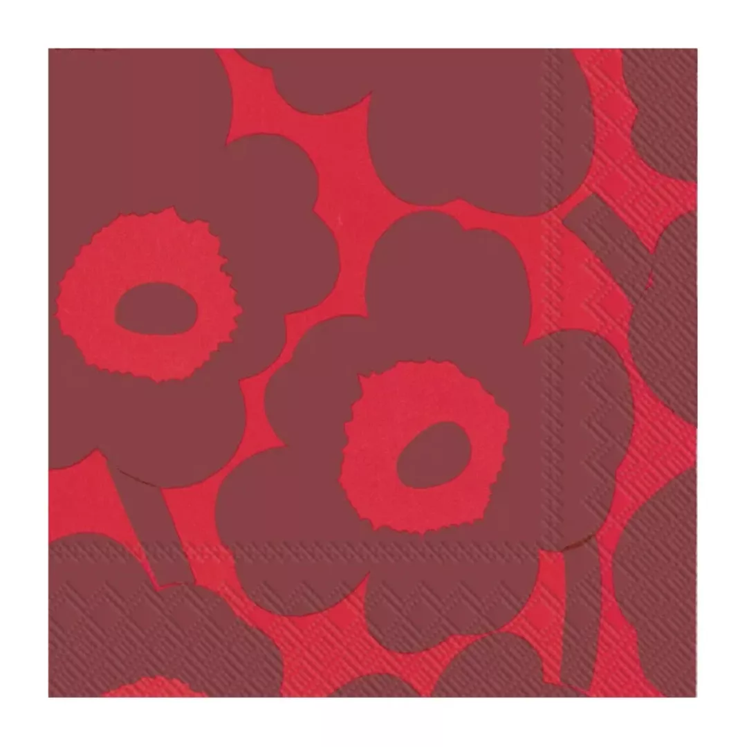 Unikko Serviette 33 x 33cm 20er Pack rot -rot günstig online kaufen
