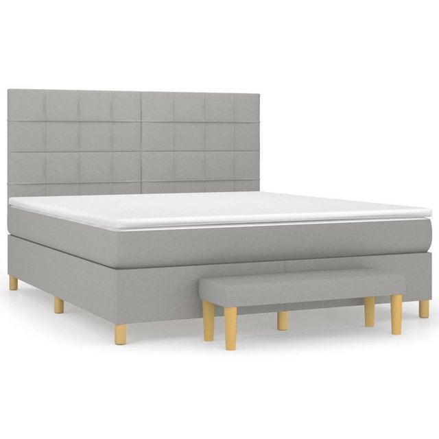 vidaXL Boxspringbett Boxspringbett mit Matratze Dunkelgrau 180x200 cm Stoff günstig online kaufen