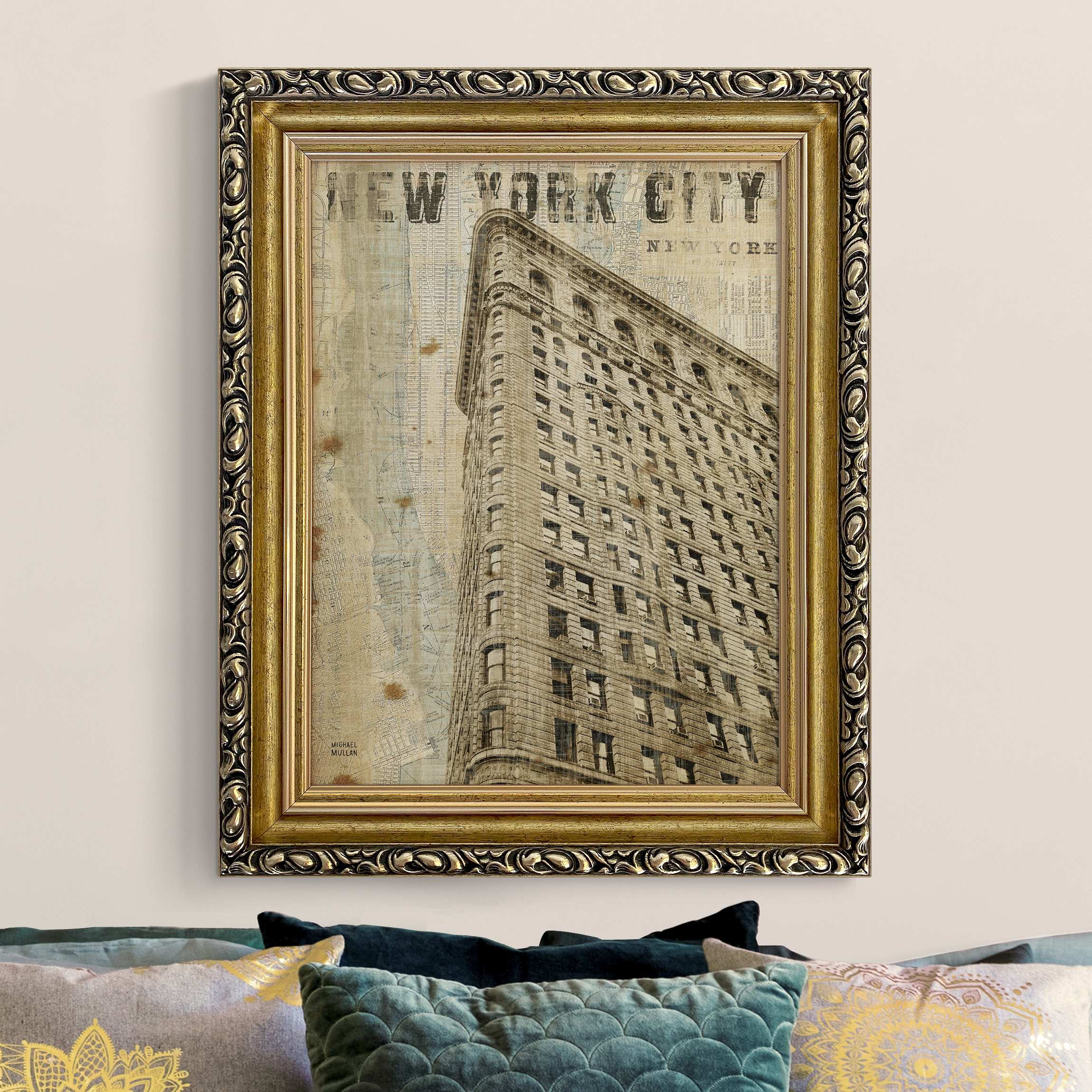 Gerahmtes Leinwandbild Vintage NY Flat Iron günstig online kaufen