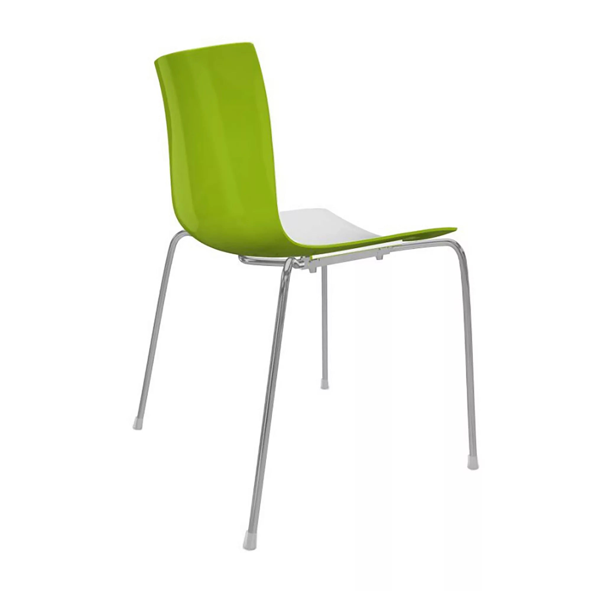 Arper - Catifa 46 0251 Stuhl zweifarbig Gestell Chrom - weiß/grün/Außenscha günstig online kaufen